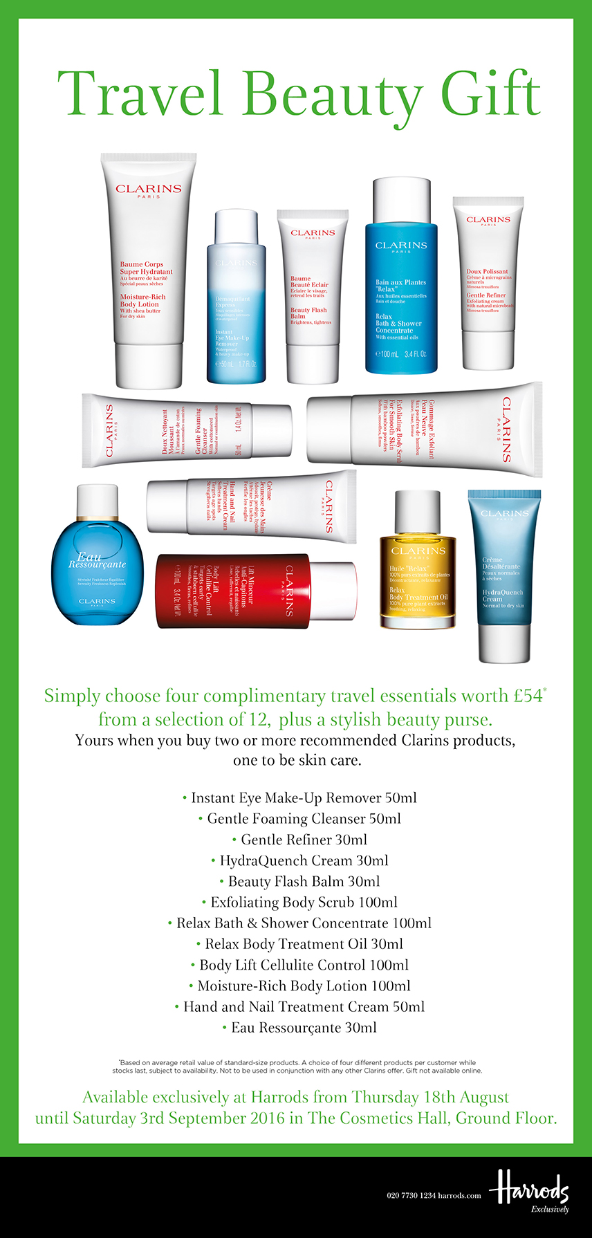 Harrods Travel Beauty Gift Clarins